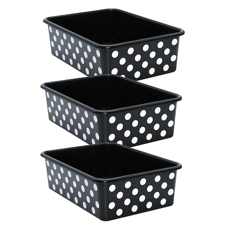Teacher Created Resources Storage Bin, Plastic, Black/White, 3 PK 20420